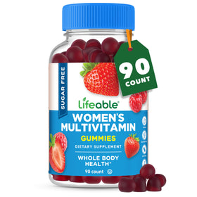 Bouteille de gummies multivitaminés Lifeable pour femmes, 90 gummies
