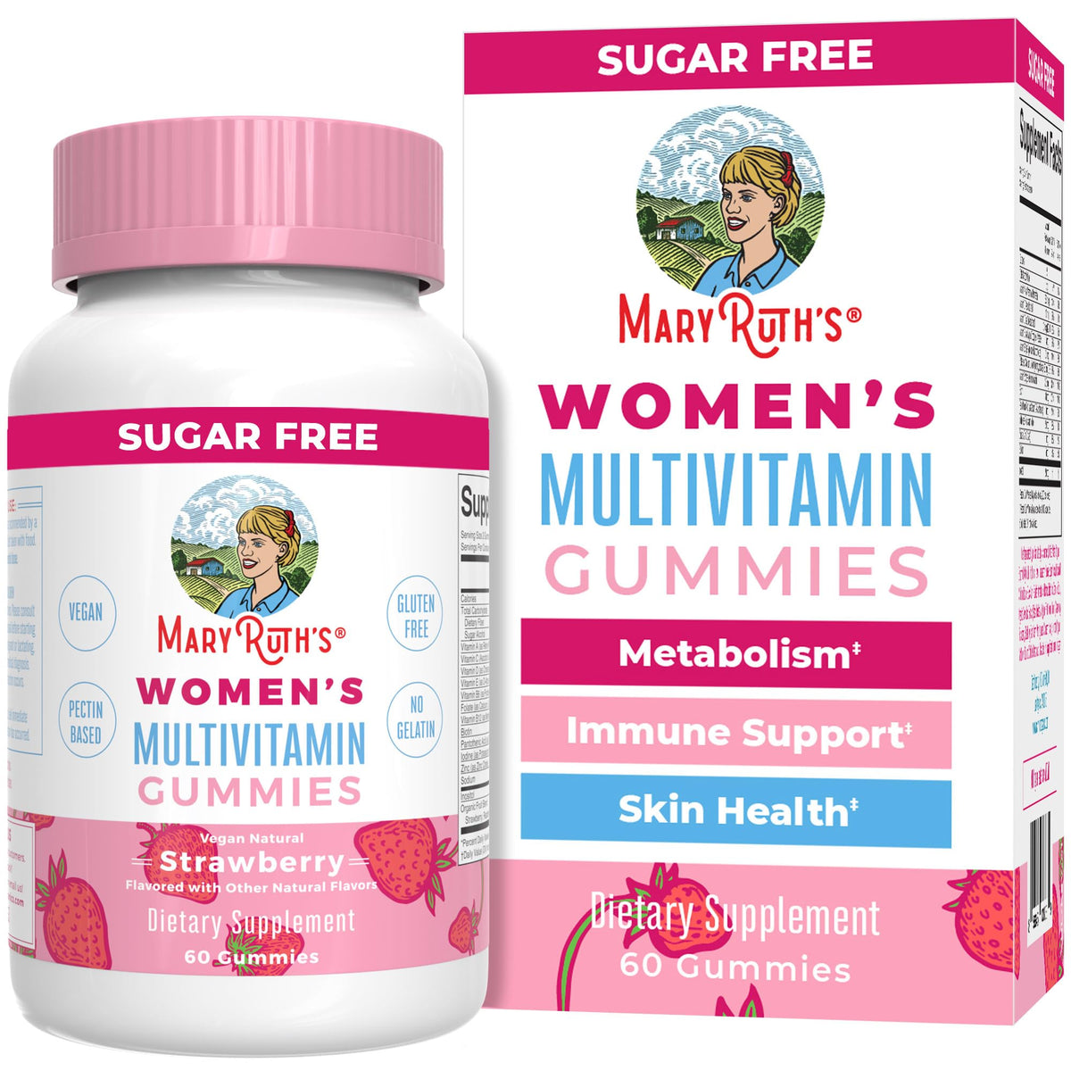 Bouteille de gummies multivitamines MARYRUTH'S pour femmes, 60 unités