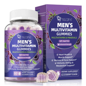 Bouteille de gummies multivitaminés Migcopat pour hommes, 60 unités