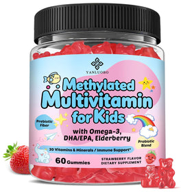 Bouteille de gummies multivitamines YANLUOBO pour enfants, 60 gummies