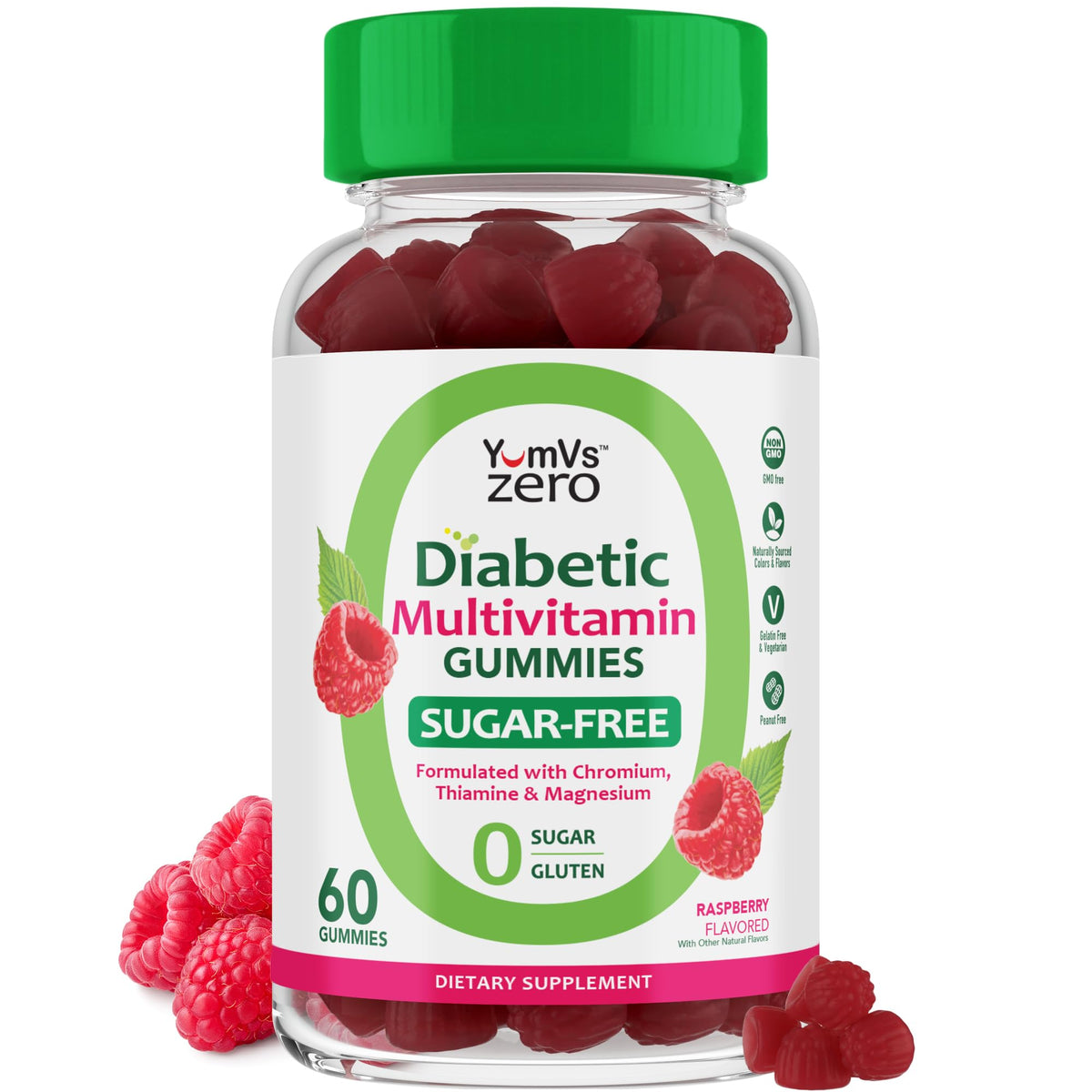 Bouteille de gummies multivitaminiques YUM-V'S 60 unités vue de face