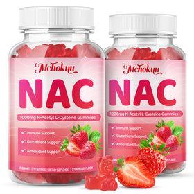 Bouteille de gummies NAC Mchokuu 1000mg saveur fraise vue de face