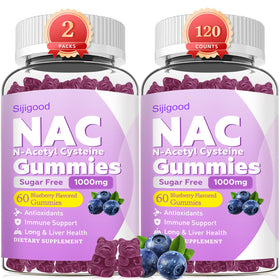 Bouteille de gummies NAC Sijigood vue de face, contenant 60 gummies