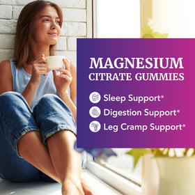Bouteille de gummies Nobi Nutrition Citrate de Magnésium ouverte