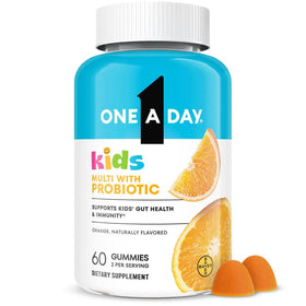 Bouteille de gummies ONE A DAY pour enfants avec étiquette orange