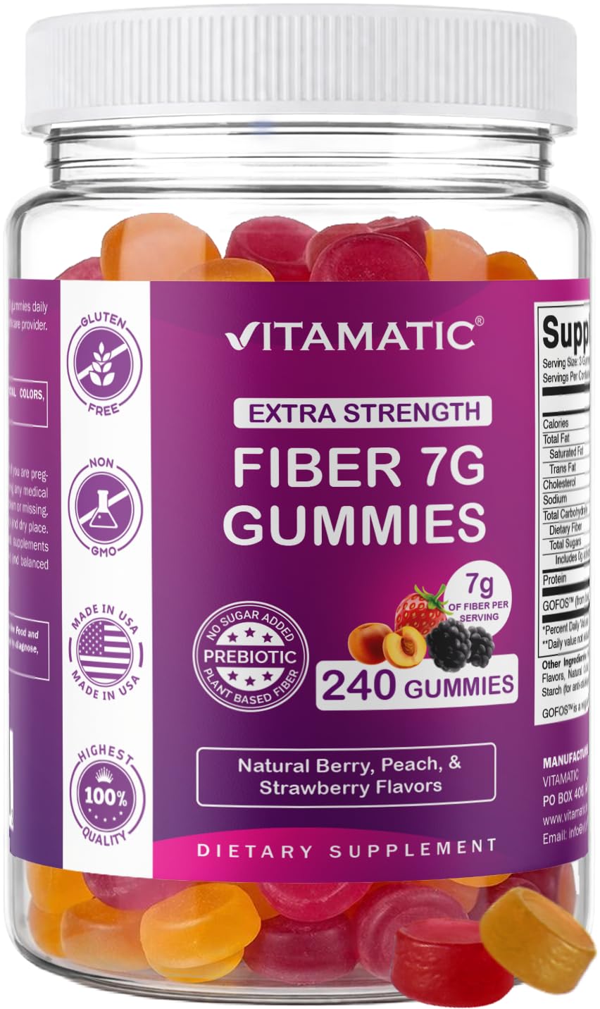 Bouteille de gummies prébiotiques Vitamatic vue de face