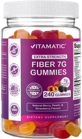 Bouteille de gummies prébiotiques Vitamatic vue de face