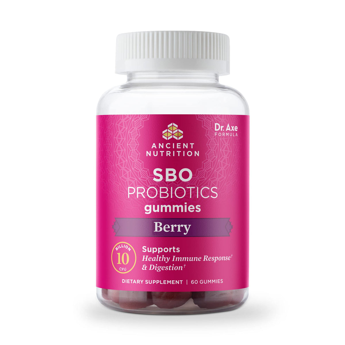 Bouteille de Gummies Probiotiques Ancient Nutrition, 60 unités, saveur baie
