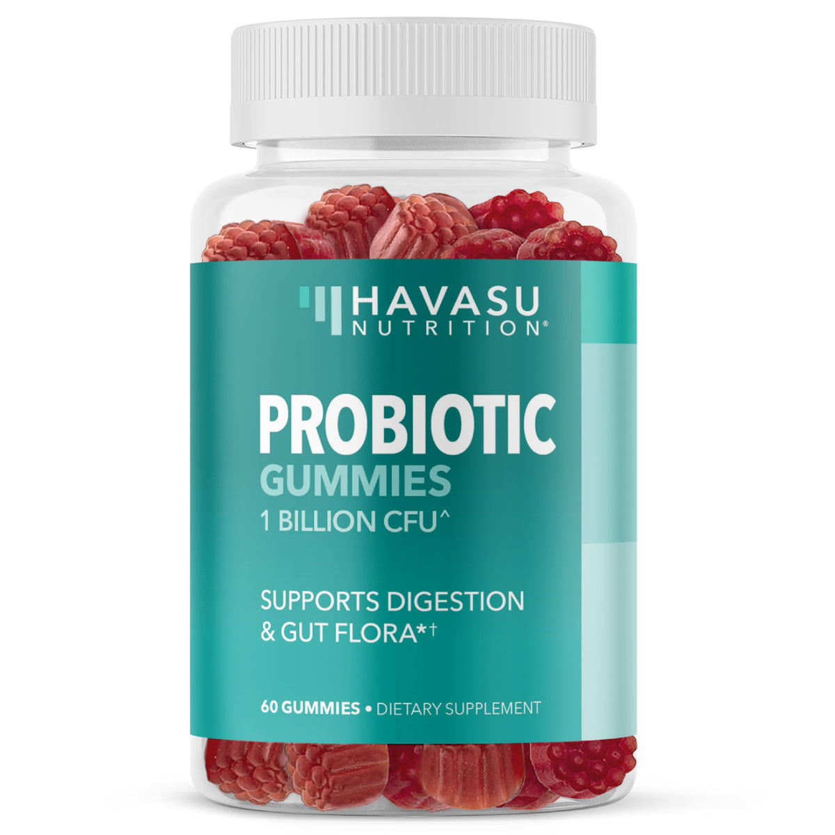 Bouteille de gummies probiotiques HAVASU NUTRITION 60 pièces vue de face