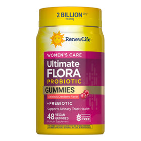 Bouteille de gummies probiotiques Renew Life Femmes 48 gummies vue avant