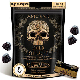 Bouteille de gummies Shilajit ad hoc 1100mg vue de face