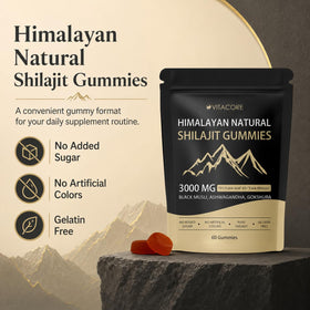 Bouteille de gummies Shilajit Himalayen Velvra Cleanse ouverte