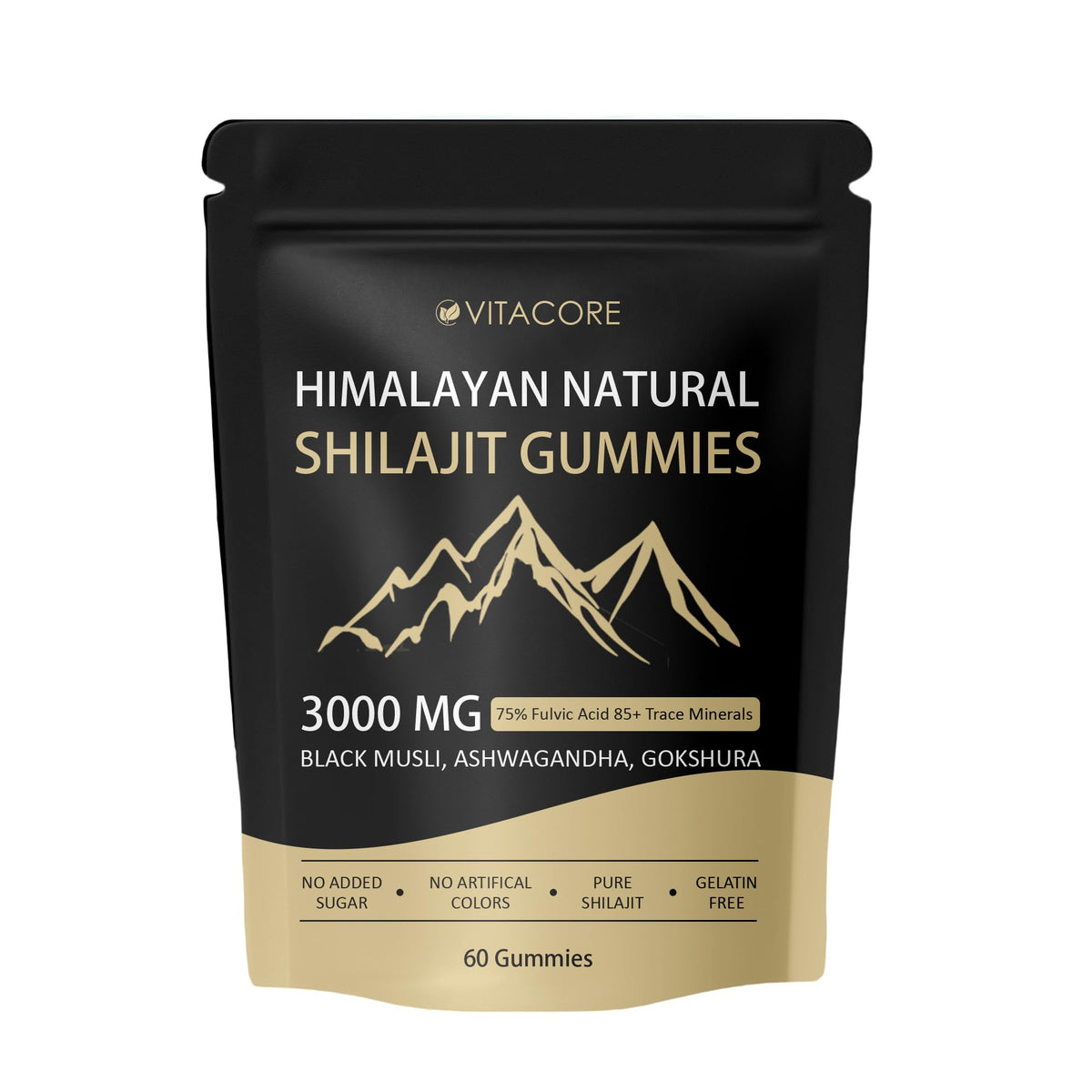 Bouteille de gummies Shilajit Himalayen Velvra Cleanse vue de face
