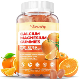 Bouteille de gummies Tcemundry Calcium Magnésium Zinc vue de face