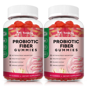 Bouteille de gummies Totaria Probiotiques 9-en-1 sans sucre, saveur pomme, 600g
