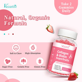 Bouteille de gummies Vazatisi sur fond blanc