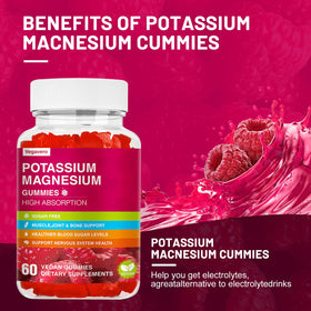 Bouteille de gummies Vegavero Potassium Magnésium avec étiquette
