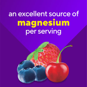Bouteille de gummies Vitafusion vue de côté avec étiquette