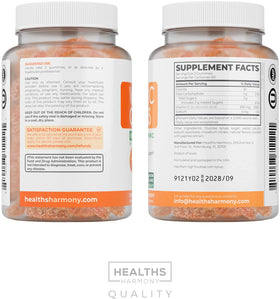 Bouteille de gummies vitamine C vegan Healths Harmony ouverte