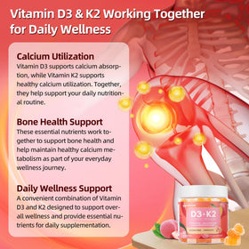 Bouteille de gummies Vitamine D3 K2 IRIDESICENT vue de côté
