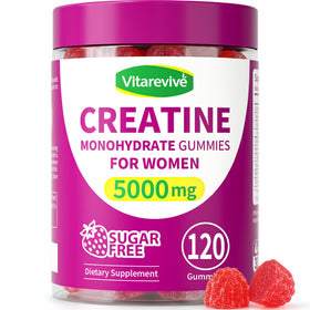 Bouteille de gummies Vitarevive Créatine pour Femmes avec 120 gummies