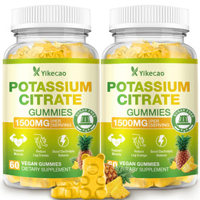 Bouteille de gummies Yikecao au citrate de potassium 1500mg, vue avant