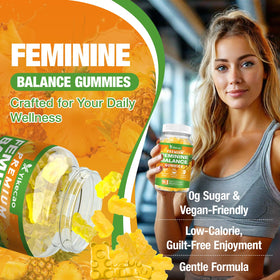 Bouteille de gummies Yikecao Équilibre Féminin ouverte