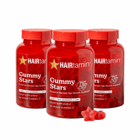 Bouteille de Gummy Stars HAIRtamin avec gummies en forme d'étoile