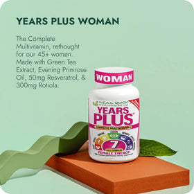 Bouteille de H.E.A.L. Quick Years Plus Femme avec capsules à l'intérieur