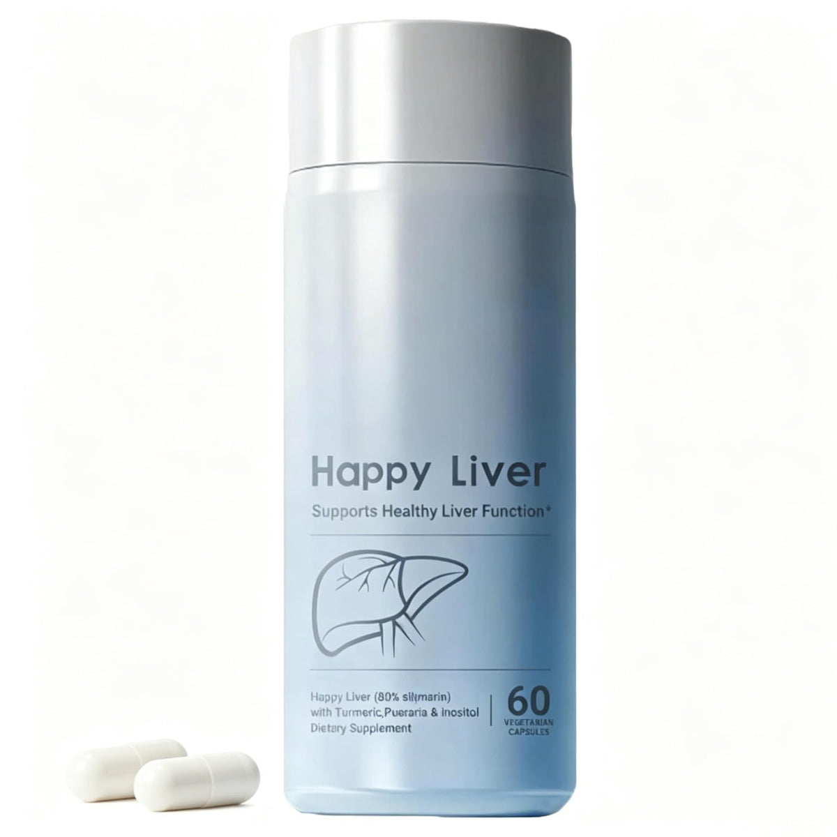 Bouteille de Happy Liver Complément Alimentaire Chardon-Marie 60 Capsules