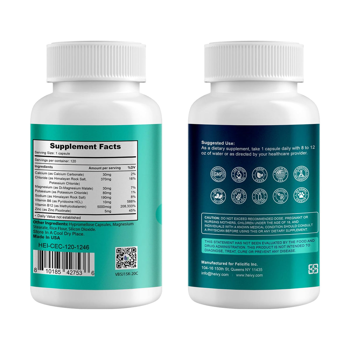 Bouteille de Heivy Électrolytes avec capsules à l'intérieur
