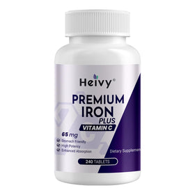Bouteille de Heivy Fer 325mg avec Vitamine C, 240 tablettes