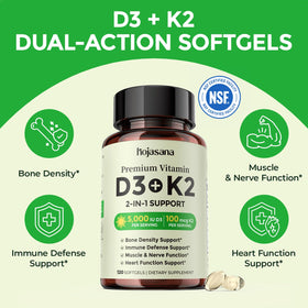 Bouteille de HojaSana avec dosage de 120 gélules