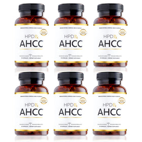 Bouteille de HPD Rx AHCC & Champignon Shiitake 1100 mg vue de face