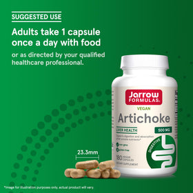 Bouteille de Jarrow Formulas Artichoke 500 mg ouverte
