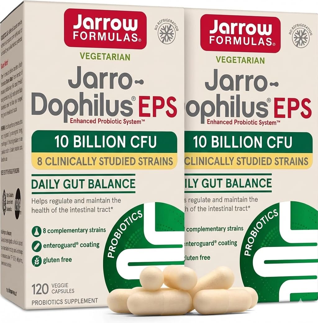 Bouteille de Jarrow Formulas Jarro-Dophilus 120 capsules végétales vue de face