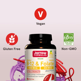 Bouteille de Jarrow Formulas Methyl B-12 avec le couvercle ouvert