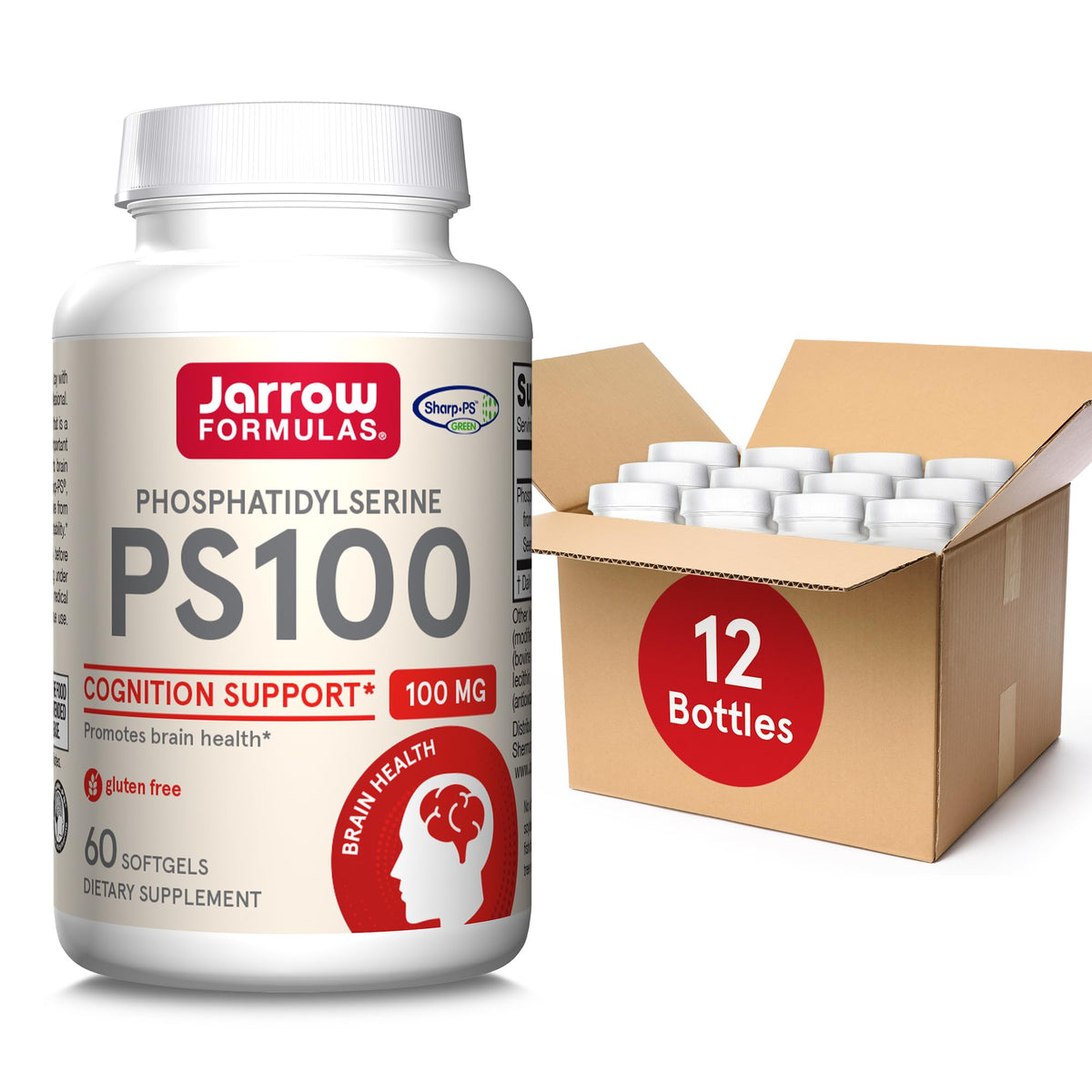 Bouteille de Jarrow Formulas PS100 Phosphatidylsérine 100 mg avec 60 gélules