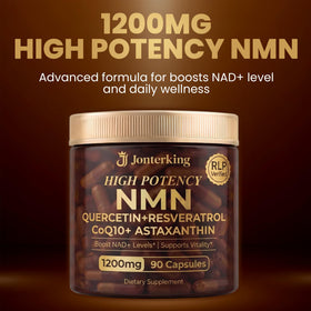 Bouteille de JonterKing NMN 1200mg avec étiquette visible