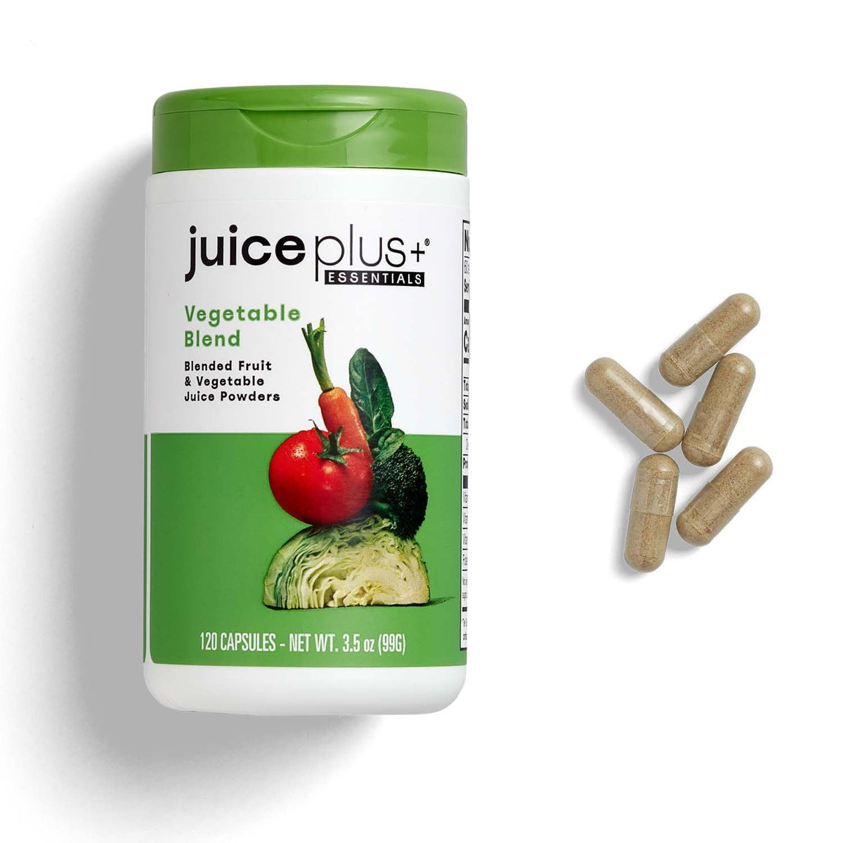 Bouteille de Juice Plus+ Mélange de Légumes avec étiquette visible
