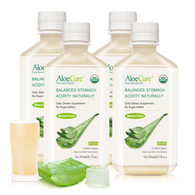 Bouteille de jus d'Aloe Vera bio AloeCure 500ml vue de face