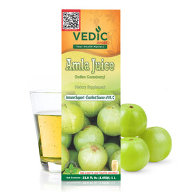 Bouteille de jus d'Amla Vedic Juices 1L vue de face