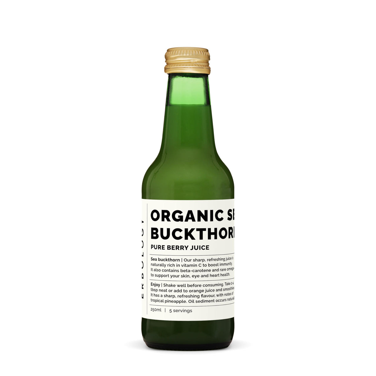 Bouteille de jus de baies de sorbier Erbology 250 ml vue de face