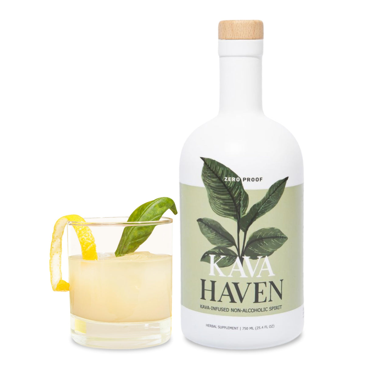 Bouteille de Kava Haven Spirit Non Alcoolisé 750mL Saveur Citron Gingembre