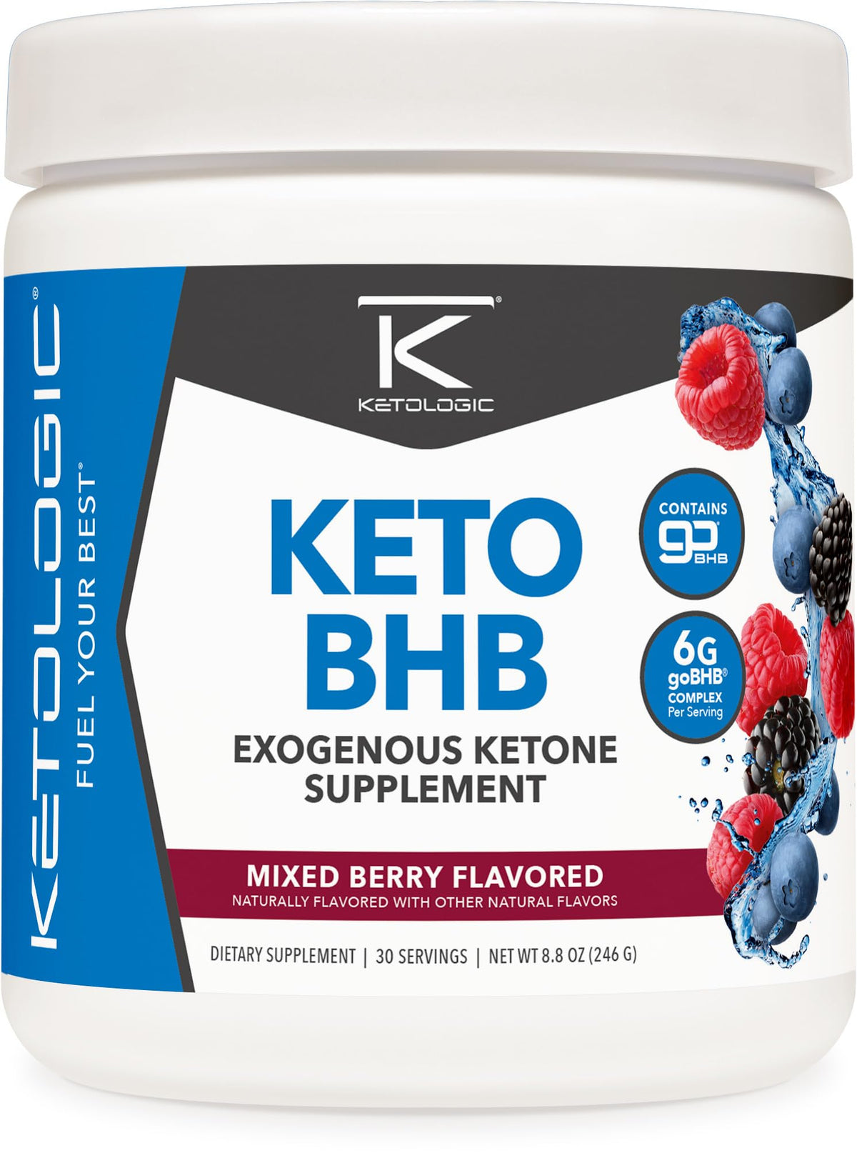 Bouteille de Ketologic BHB Keto 30 Portions Saveurs Variées avant