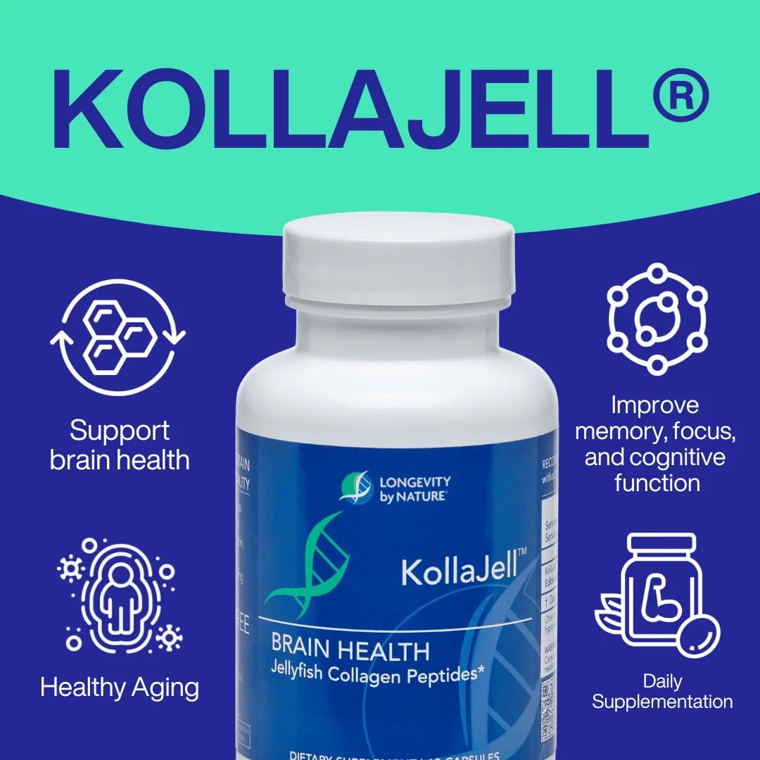 Bouteille de KollaJell avec capsules de collagène transparentes