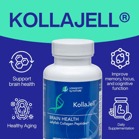 Bouteille de KollaJell avec capsules de collagène transparentes