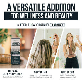 Bouteille de l'Huile de Graines Noires Triquetra Health avec dosage