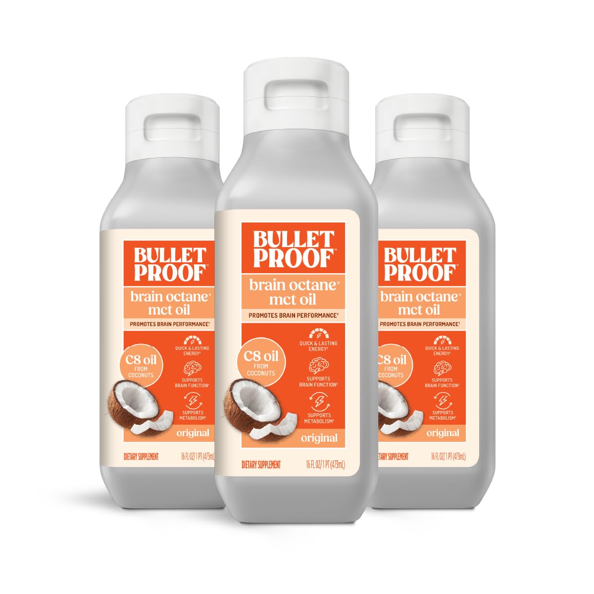 Bouteille de l'huile MCT C8 Octane Bulletproof vue de face