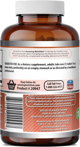 Bouteille de L-Lysine Amazing Nutrition à côté d'autres compléments alimentaires